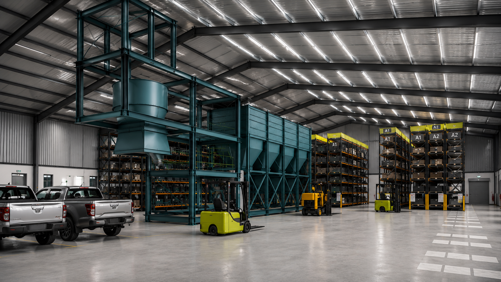 Industrial processing hall