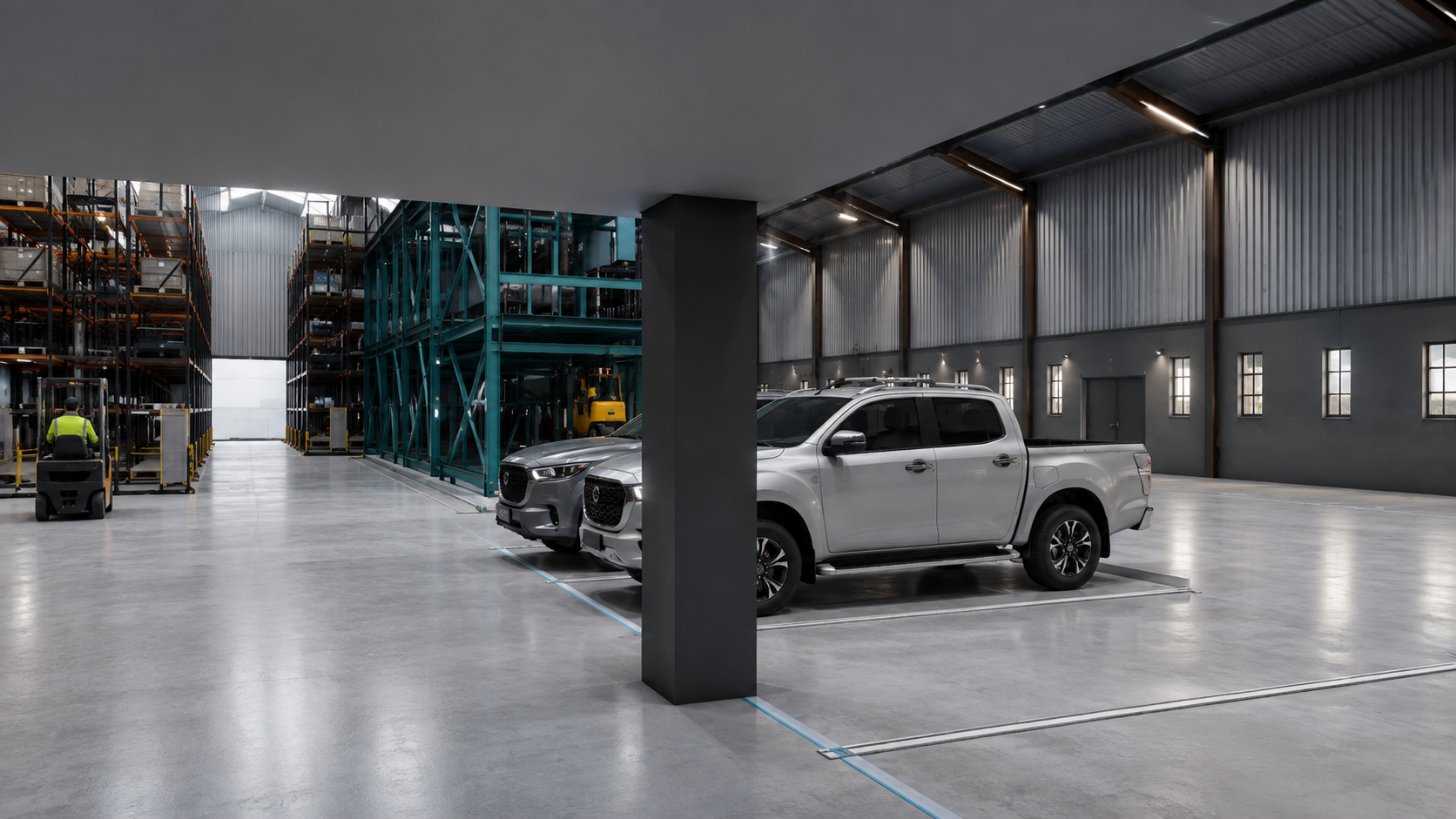 Warehouse and vehicle storage